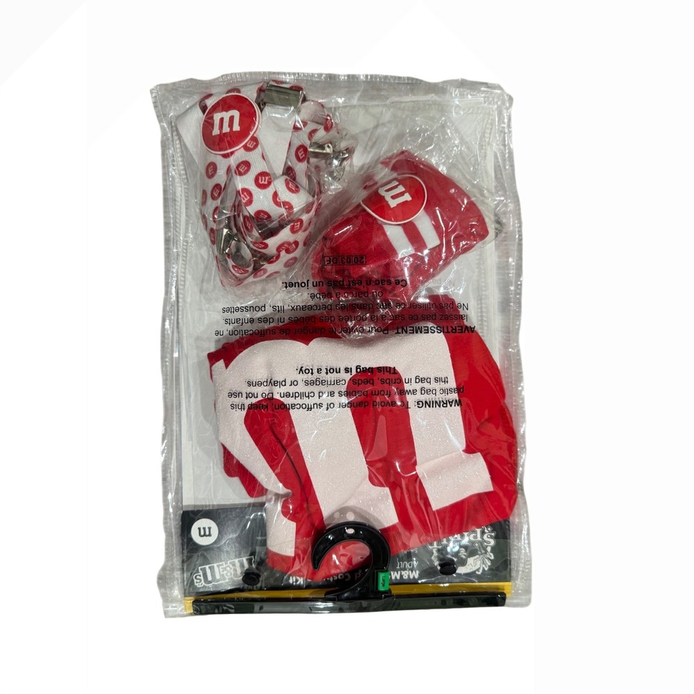 M&Ms Red Costume Adult Large Shirt Skirt Socks‎ Suspenders Candy Halloween Party - Picture 5 of 8